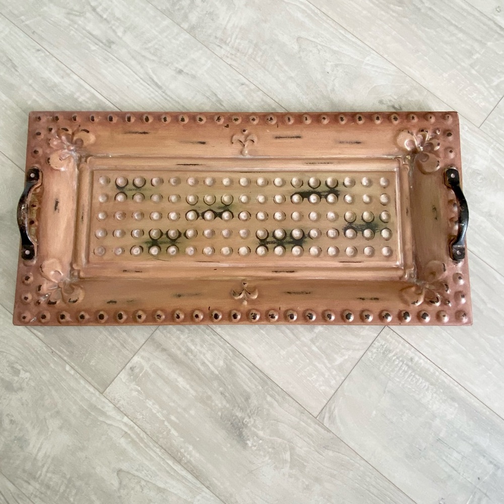 Southern Living at Home Metal French Quarter Tray CottageCore Farmhouse Neutral